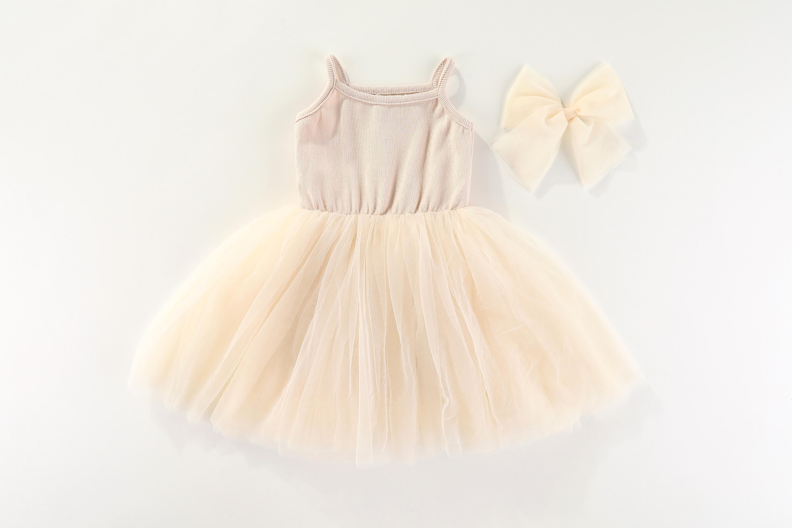 Valentina Tutu Dress - CREAM: 1-2Y, 2-3Y, 3-4Y, 4-5Y, 5-6Y, 6-8Y