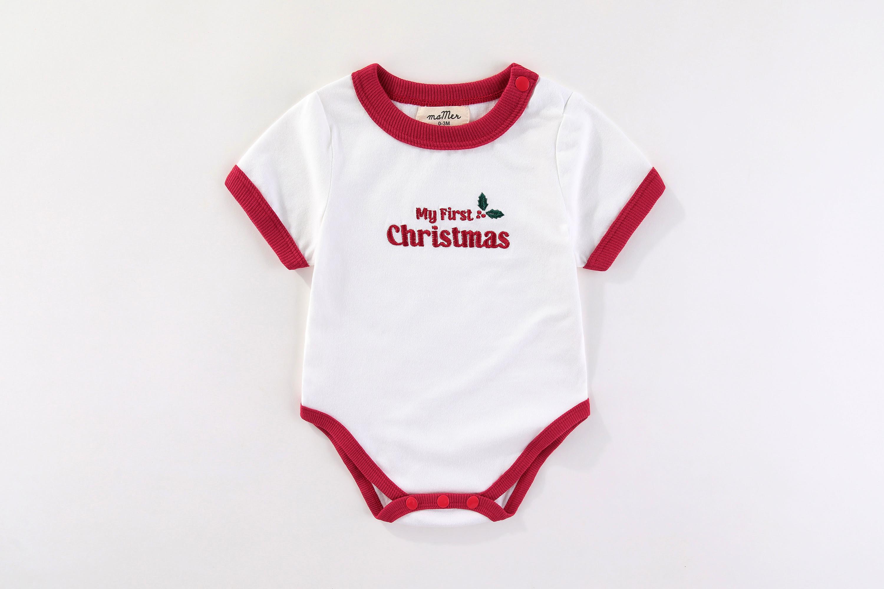 Christmas Edition Romper, unisex style -100% cotton::  0-3M, 3-6M, 6-12M, 1-2Y