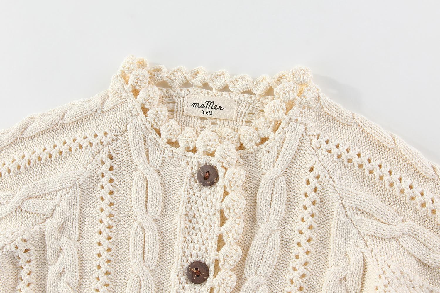 NEW! Chloe Cardigan 100% cotton: 0-3M, 3-6M, 6-12M, 1-2Y, 2-3Y, 3-4Y, 4-5Y, 5-6Y, 6-8Y, 8-10Y