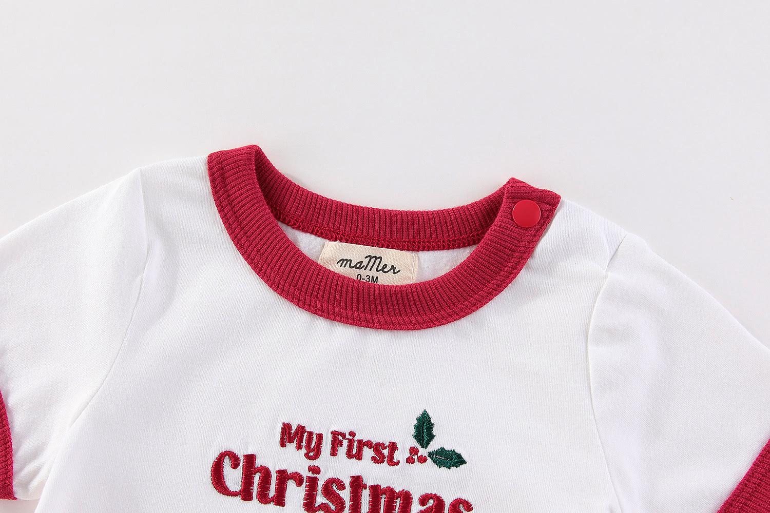 Christmas Edition Romper, unisex style -100% cotton::  0-3M, 3-6M, 6-12M, 1-2Y