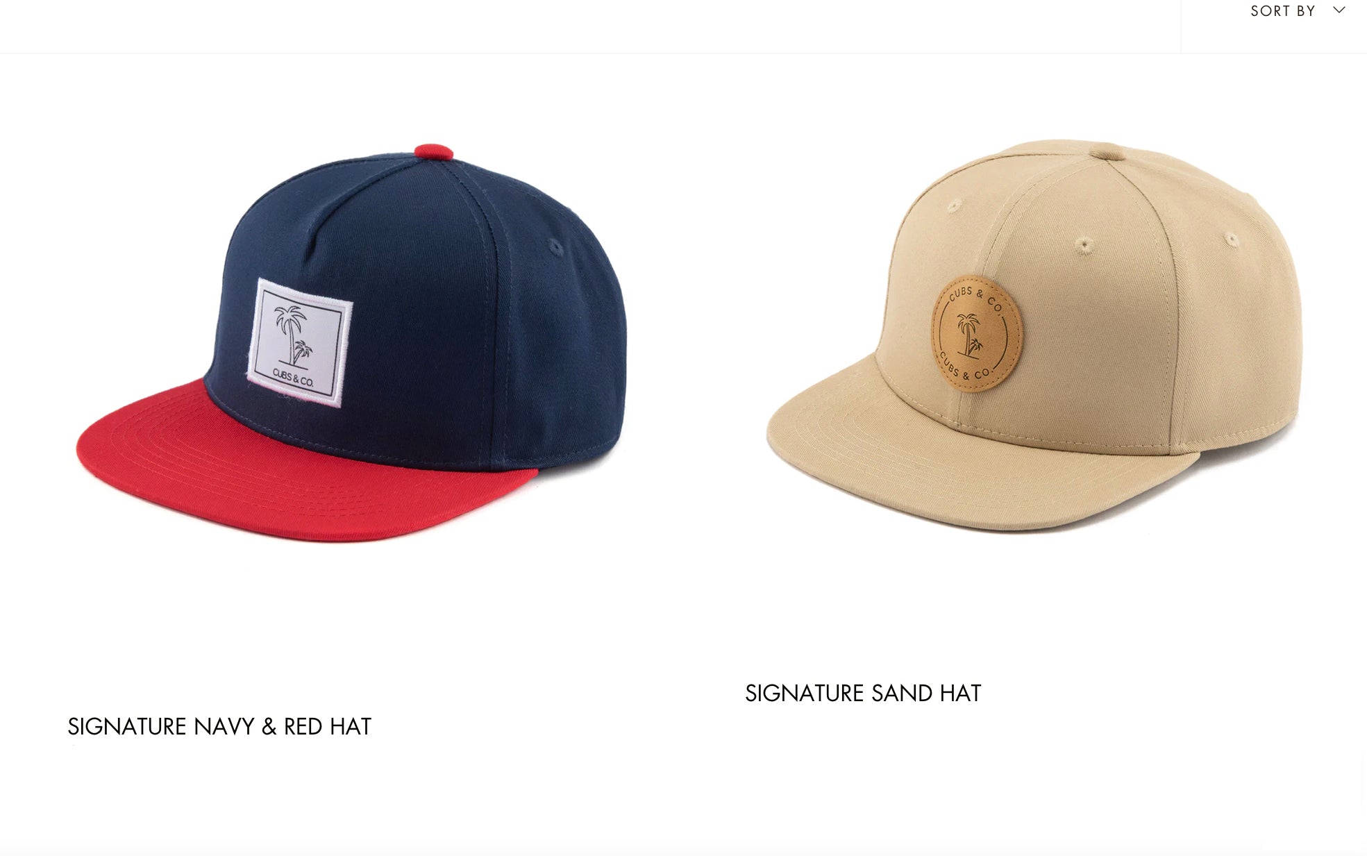 Snapback Hat: size XS, S, M and Adult: navy or sand colour