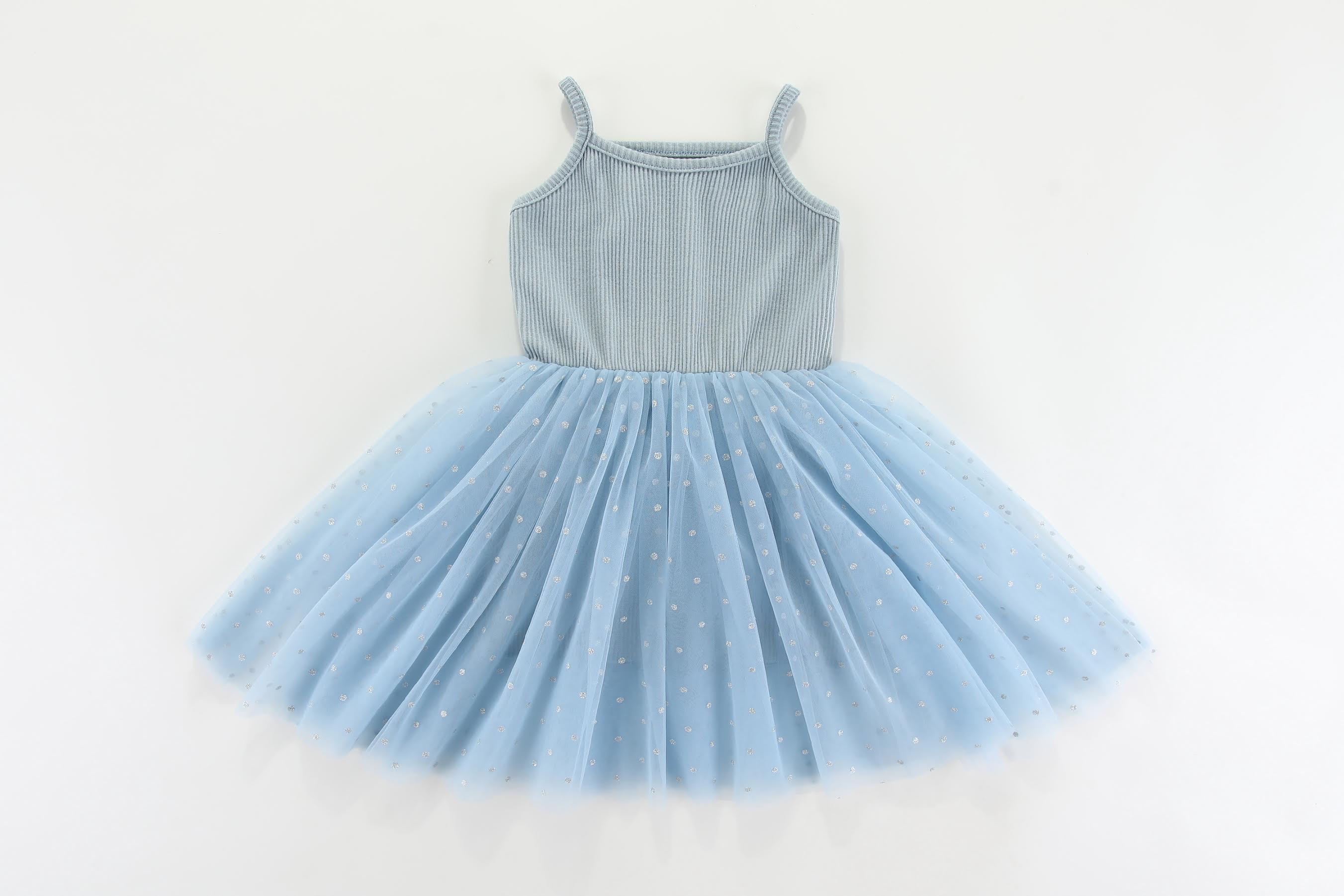 Valentina Tutu Dress - BLUE SILVER DOTS