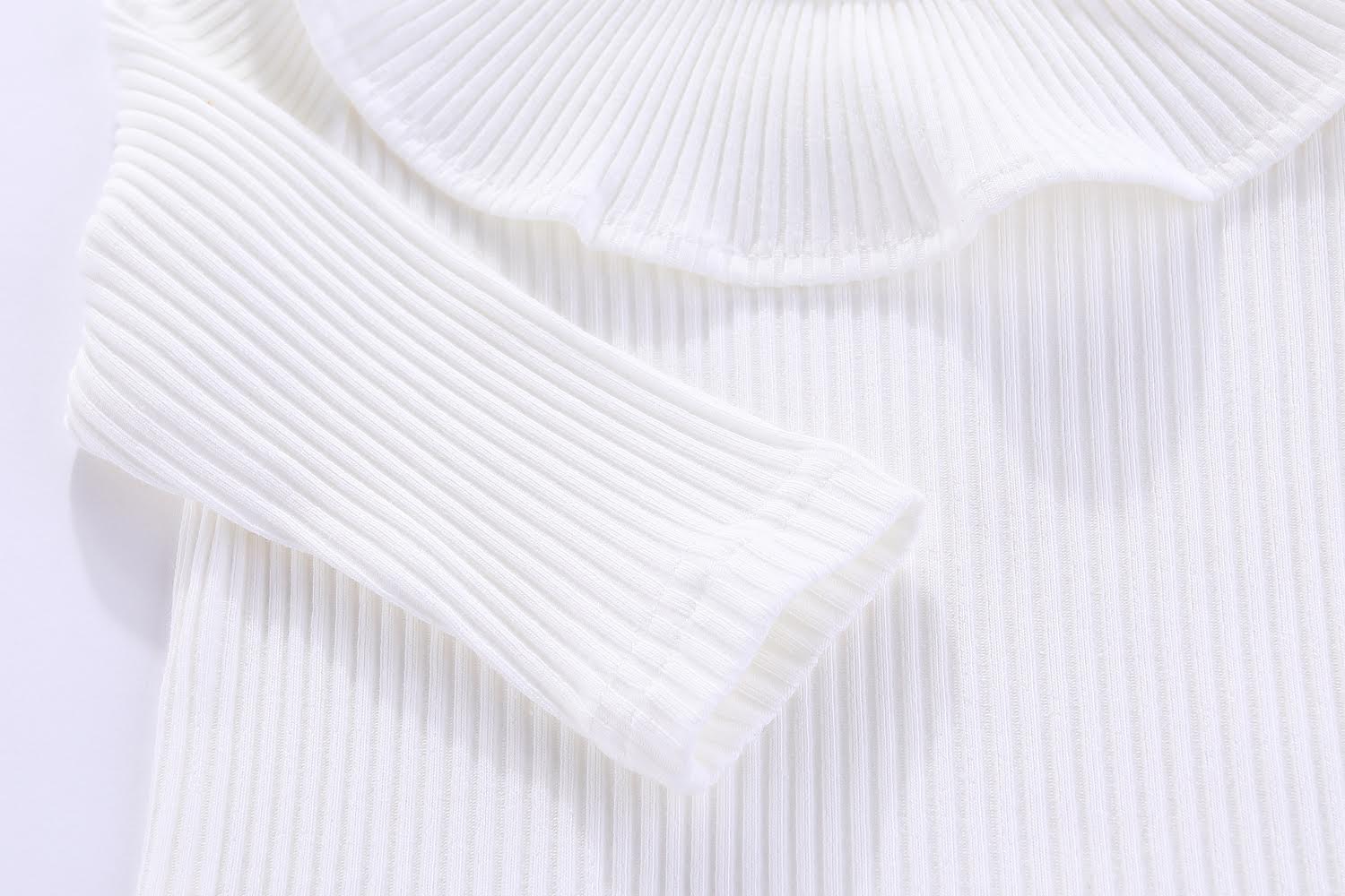 Florence long sleeves bodysuit - 100% cotton: 0-3M, 3-6M, 6-12M, 1-2Y : white