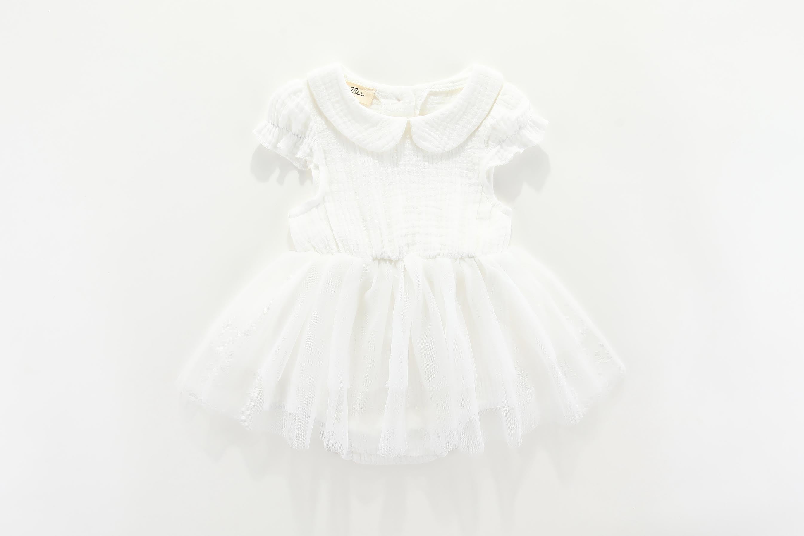 Siena Short Sleeve Tutu Romper: pink or white 0-6M, 6-12M, 1-2Y, 2-3Y