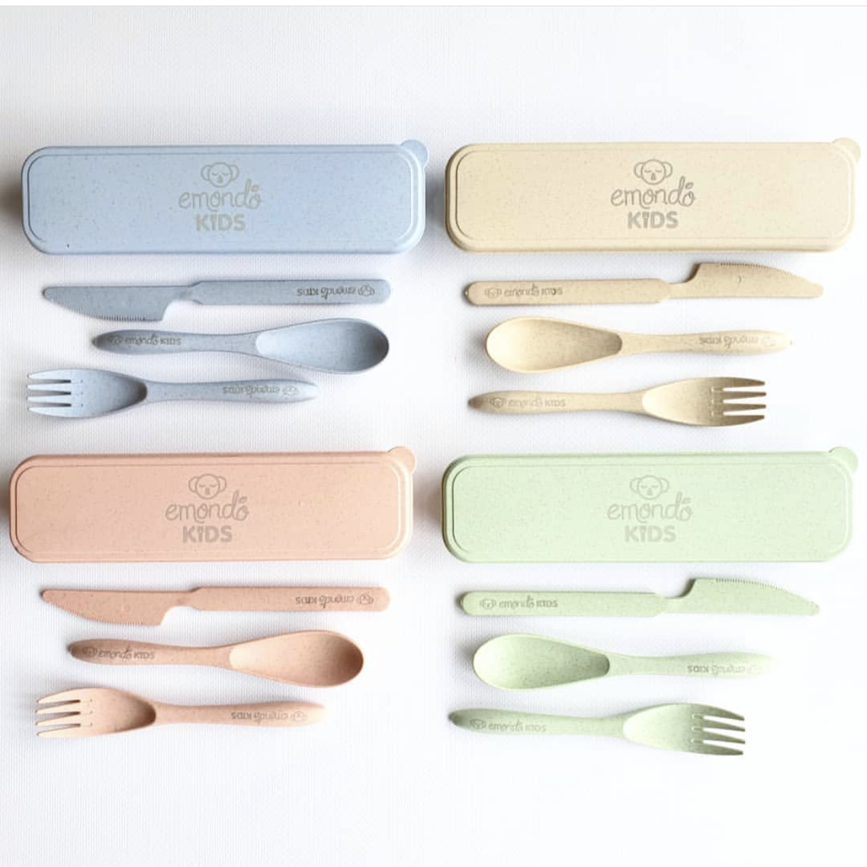 Eco Cutlery Set: Each box contains 1 x fork, 1 x knife, 1 x spoon.