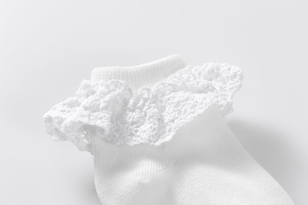 AMELIA - Socks with high quality lace (hand stitched) - 0-1Y, 1-2Y, 2-4Y, 4-6Y