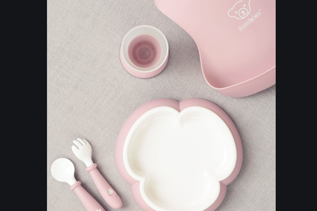 BabyBjorn Baby Plate, Spoon and Fork, 2 sets: pink, green, blue