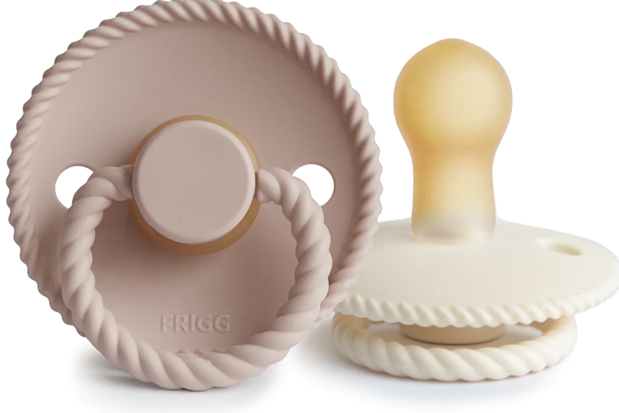 FRIGG Rope Silicone Pacifiers 2pack: Blush, Cream