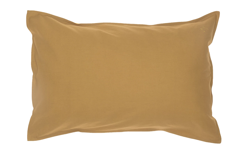Organic Pillowcase - Ochre - made in Portugal: W60xL40, W75xL50cm, W65xL65cm