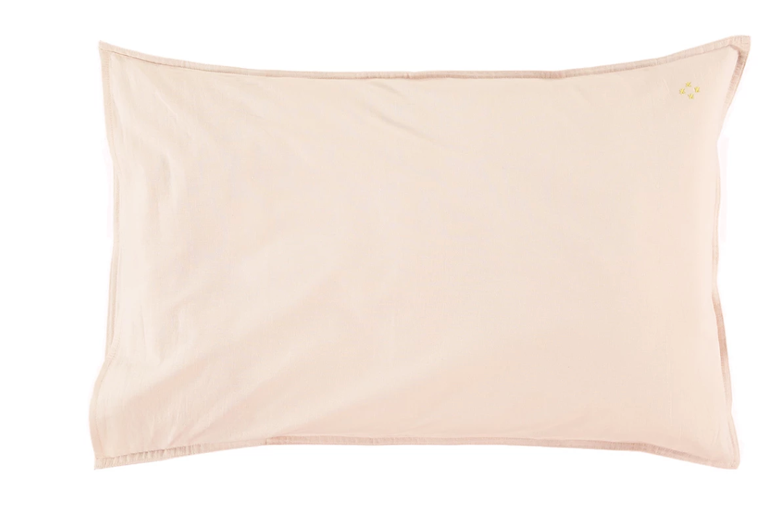 Organic Pillowcase - Pink - made in Portugal: size: W60xL40, W75xL50cm, W65xL65cm