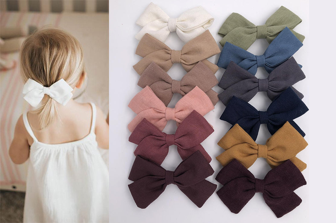 VALERIA BOW - handmade item: 12 colours available: hair bows clip or elastic headbands